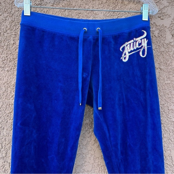 Juicy Couture Jogger Pants Women's Size XS Blue Velour w Back Pockets Cozy Y2K - Picture 3 of 17